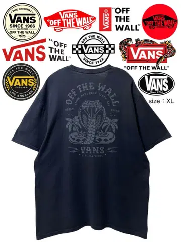 VANS 티셔츠 XL 블랙 USA 구제 의류