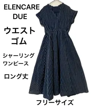 [새상품급] ELENCARE DUE 네이비 스트라이프 반팔 셔츠 원피스