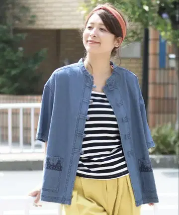 티티카카 TITICACA 티피 라이트 데님 데님 겉옷 셔츠 자수 F