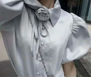 TreatUrself Rosechokersatinpuffblouse