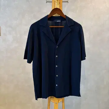 새상품급 LARDINI/라르디니 니트 셔츠 코튼 오픈 카라 48