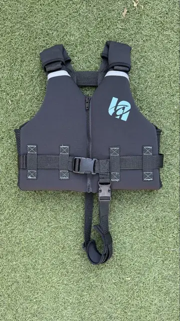 구명 조끼 블랙 프론트 지퍼
