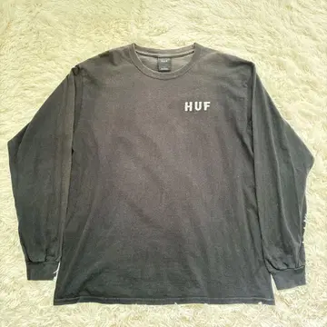 HUF 허프 블랙 롱 슬리브 티셔츠 페이드 스트릿 아메카지