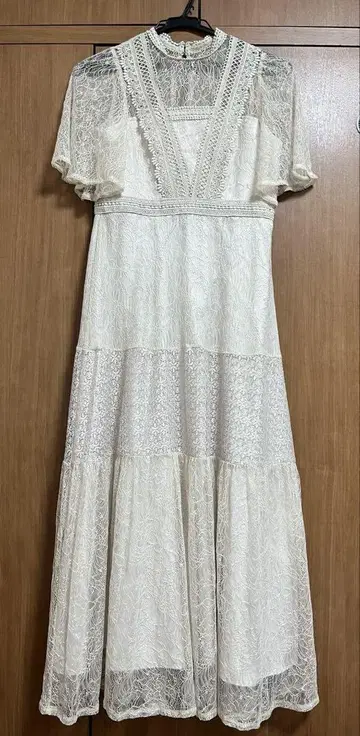 머큐리 듀오 믹스 레이스 플레어 슬리브 원피스