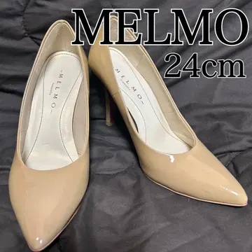 [새상품급] MELMO 베이지 스틸레토 하이힐 24cm 에나멜
