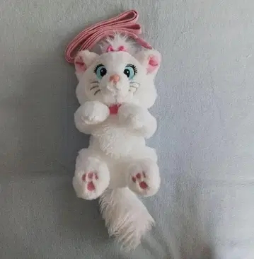 하얀 고양이 봉제 인형 스트랩 포함