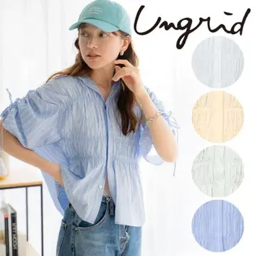Ungrid 개더 디자인 하프 슬리브 셔츠