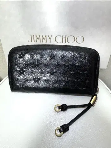 JIMMY CHOO 블랙 장지갑 별 모양 엠보싱 가공