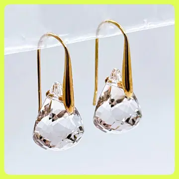 컨디션 최상 스와로브스키 SWAROVSKI 후프 귀걸이 핑크 스톤