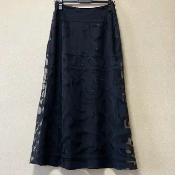 이타리야 GK 디자인 시스루 원단, 안감 블랙 비쥬 블랙 롱 스커트