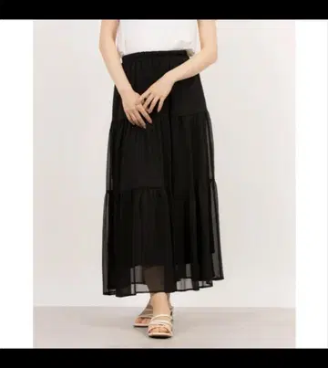 택 포함 새상품 아카이브 라메 양류 캉캉 스커트 블랙 M