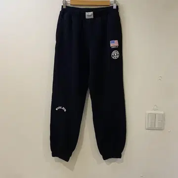 GOLD'S GYM 골드짐 스웨트 팬츠 자수 USA 국기 XL