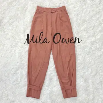 [Mila owen] 밑단 조임 디테일 팬츠 핑크 오피스 캐주얼