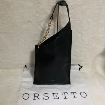 컨디션 최상 ORSETTO 체인 스트랩 백 숄더백 블랙