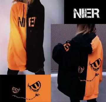 NieR 투톤 지퍼 후드티