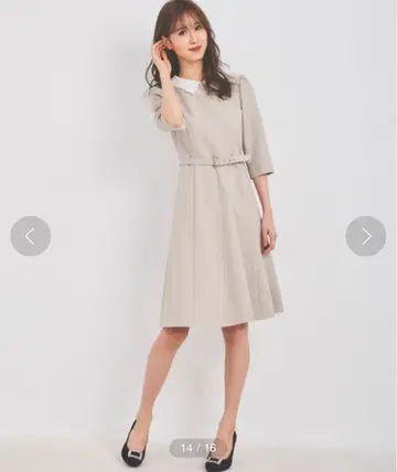 레파세 칼라 머메이드 원피스 사이즈 38 베이지