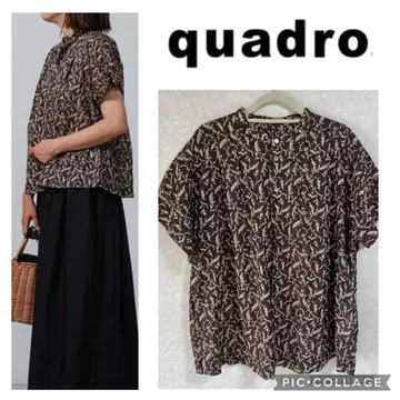 quadro 쿼드로 쿼드로 80 로운 꽃무늬 pt 반팔 셔츠