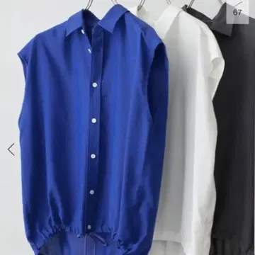 Spick and Span 소프트 브로드 프렌치 헴 개더 셔츠