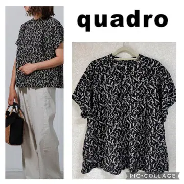 quadro 쿼드로 쿼드로 80 로운 꽃무늬 pt 반팔 셔츠