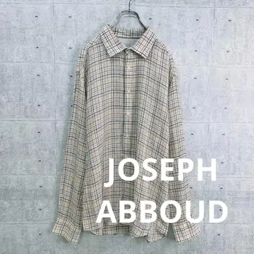 t0068 JOSEPH ABBOUD 긴팔 셔츠 베이지 체크 XL