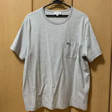 LACOSTE 그레이 반팔 티셔츠 M 사이즈