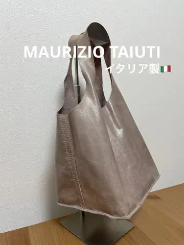 MAURIZIO TAIUTI 이탈리아제 베이지 가죽 토트백