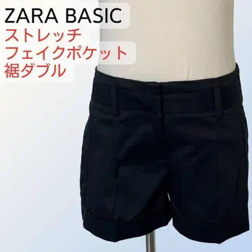 ZARA BASIC 블랙 숏팬츠 M 98% 코튼 벨트 루프 부착