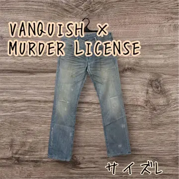 VANQUISH x MURDER LICENSE 데미지 플레어 데님 팬츠