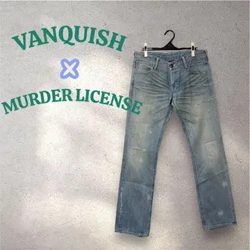 VANQUISH x MURDER LICENSE 데미지 플레어 데님 팬츠