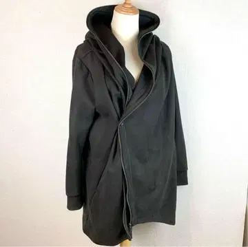 토네이도 마트 변형 후드티 드레이프 브라운 2way 신축 블루종