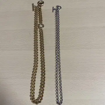 골드 체인 목걸이 50cm 실버 체인 목걸이 45cm 세트