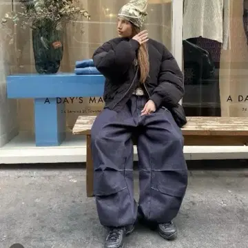 UNKNOWN 와이드 사이즈 배기 진 해외