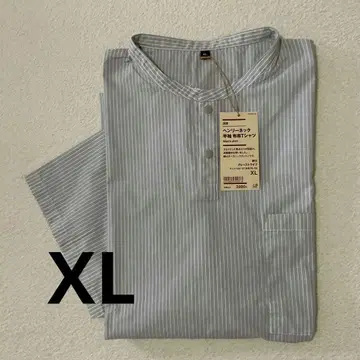 미사용 새상품 [ XL ] 무인양품 MUJI 냉감 헨리넥 반팔 셔츠