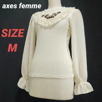 axes femme 엑시즈팜 블라우스 꽃 장식 레이스 프릴