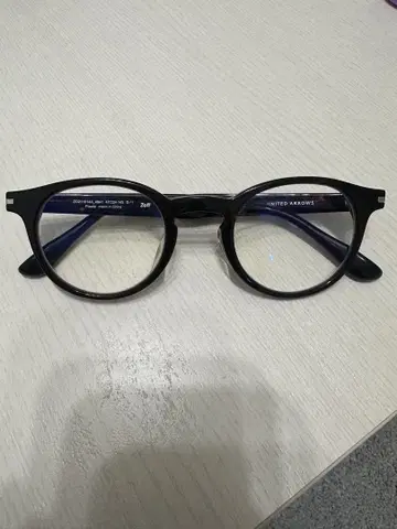 Zoff United Arrows 블랙 라운드 안경