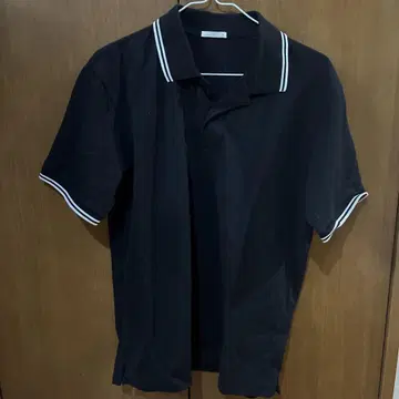 블랙 피케 셔츠 M 사이즈