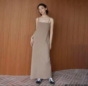 SeaRoomLynn 패드in 스파게티 플레어 라인 드레스 모카 M