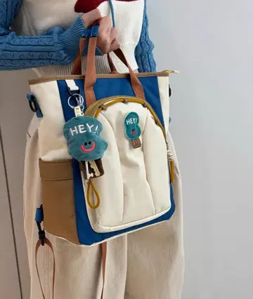 럭색 핸드백 숄더백 3WAY 경량 베이지