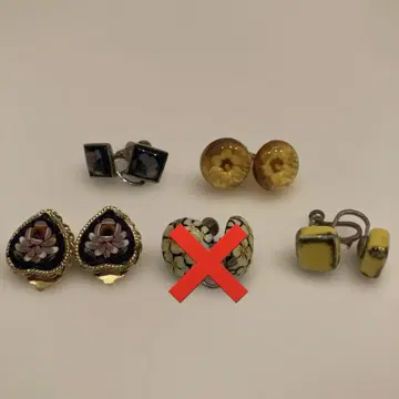 다색 꽃무늬 귀걸이 세트