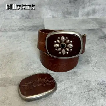 billykirk 엠보 스터드 버클 가죽 벨트 DMG5