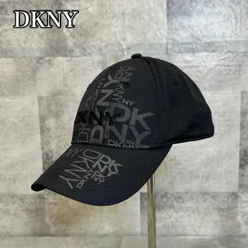 Y2K 90s 00s DKNY 로고 자수 캡 블랙 DMG6
