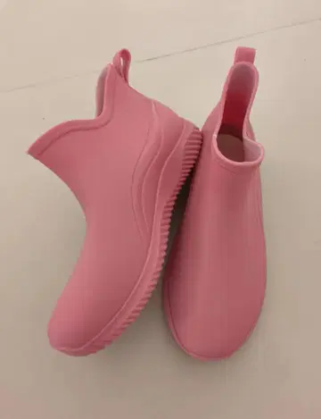 핑크 숏 레인부츠