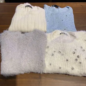 ZARA 반팔 슬리브리스 니트 4점 묶음 판매