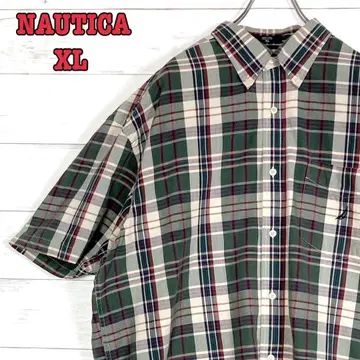 [인기 색상] NAUTICA 노티카 XL 로고 자수 빅 루즈 반팔 셔츠