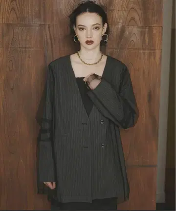 ANDRESD stripe layered 튤 jacket S 사이즈