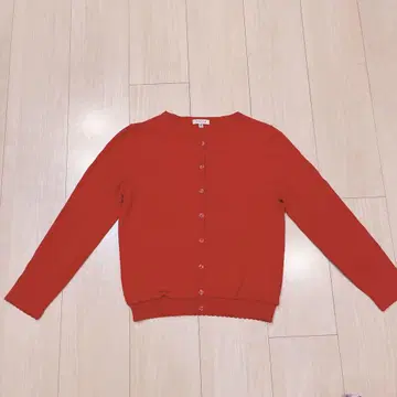 [ 새상품급 ] TOCCA 프릴 가디건 빨간색 면 100%