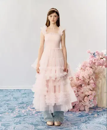 Ballerina' blooming tulle dress(pink)