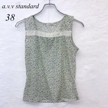 e5029 아베베 슬리브리스 티셔츠 꽃무늬 레이스 38 봄/여름 산뜻함