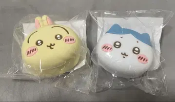 치이카와 얼굴 미니 실리콘 파우치 (토끼, 하치와레 세트)