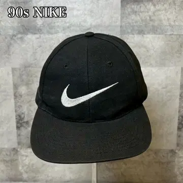 90s NIKE 자수 빅 스우시 야구 모자 블랙 DMG10